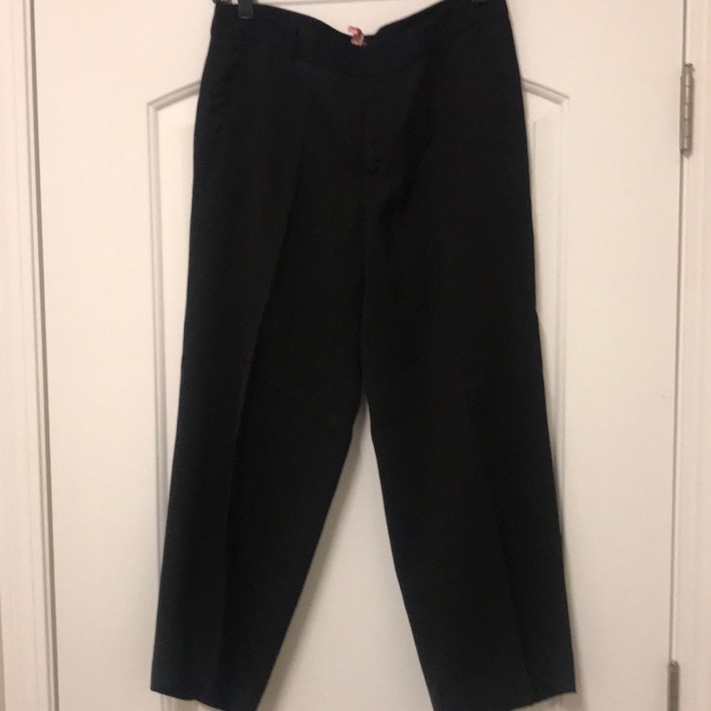 Black linen wide leg crops from Banana Republic